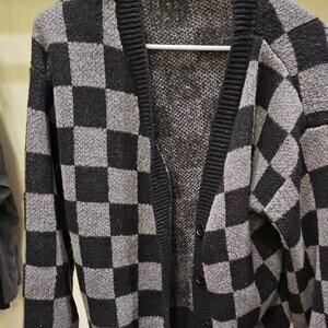 Checkered Black and Gray Sweater